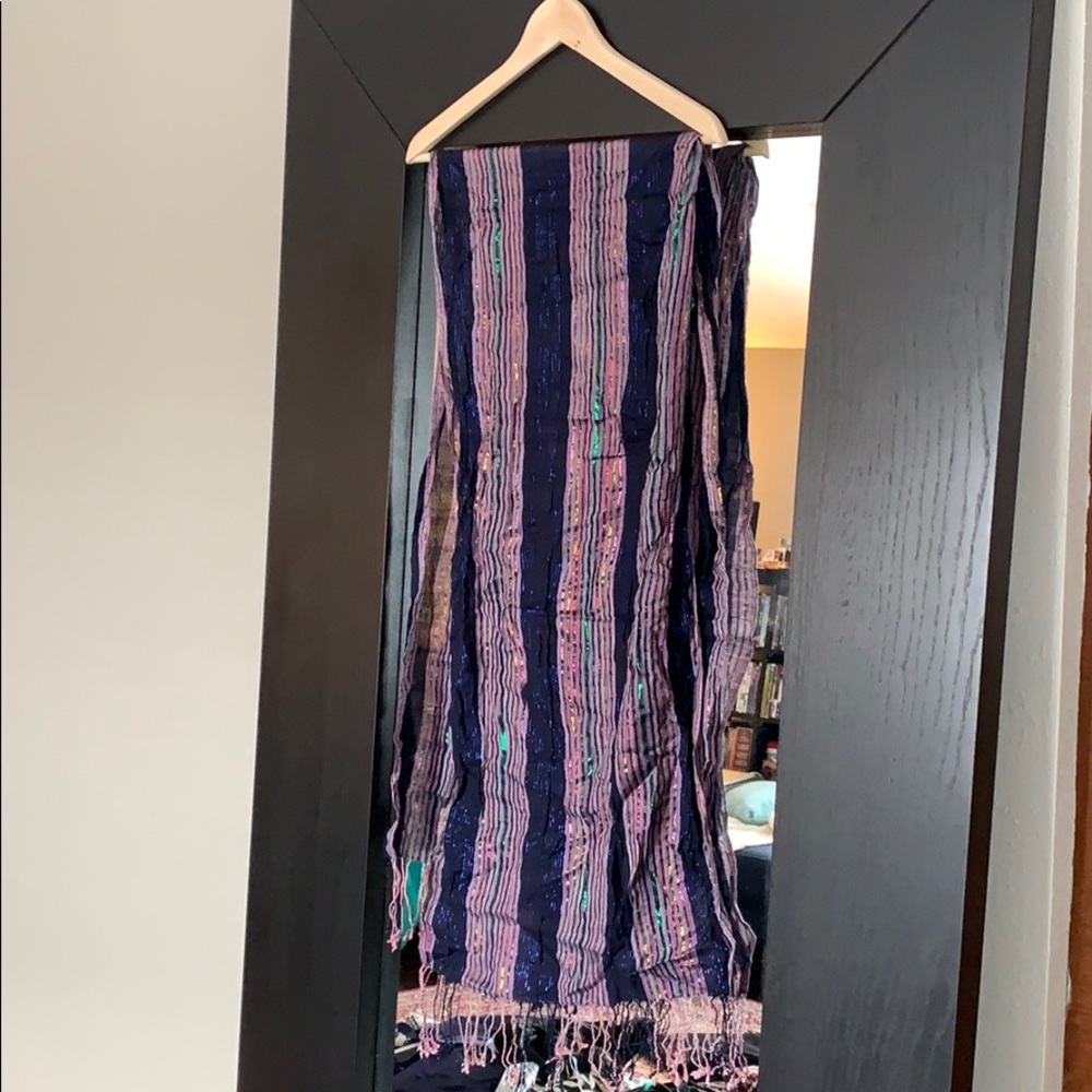 Shimmer striped scarf